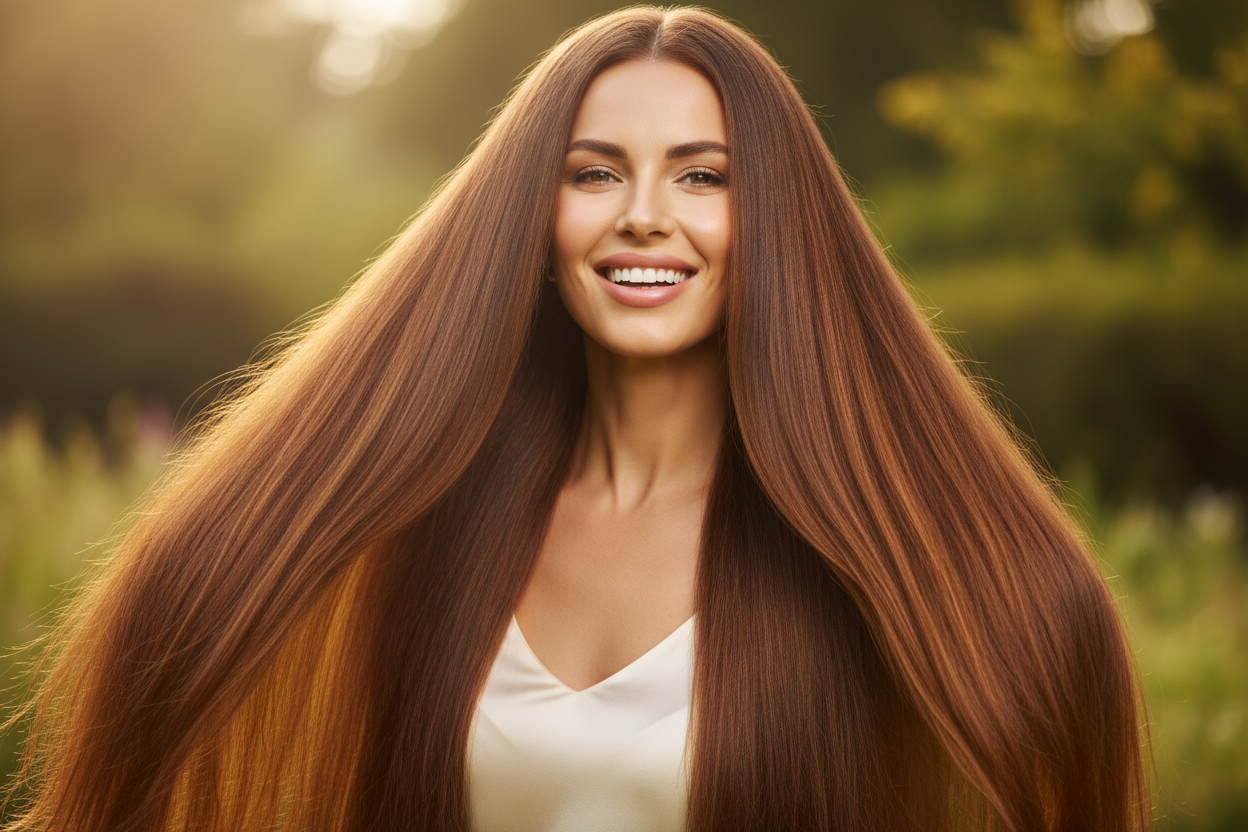 Frau mit schönen Haaren